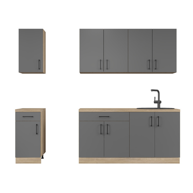 Кухня модульна Эверест Оптима набор №3 Графит 2,6 м (без столешницы) (DTM-5703) Львов - изображение 2