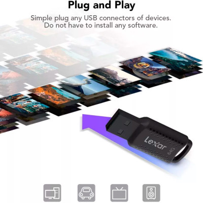USB флеш накопитель Lexar 64GB JumpDrive V400 Black USB 3.0 (LJDV400064G-BNBNG) Винница - изображение 11