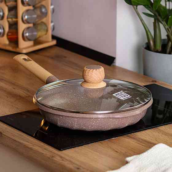 Алюмінієва сковорода 2,8 л з мармуровим антипригарним покриттям Ø 28 см кавова MGC HP-4-425CO Київ