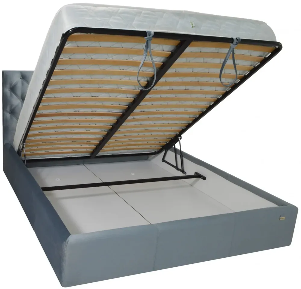 Ліжко Двоспальне Coventry VIP 180 х 190 см Missoni 030 З додатковою металевою цільнозварною рамою Синій Київ - фото 4