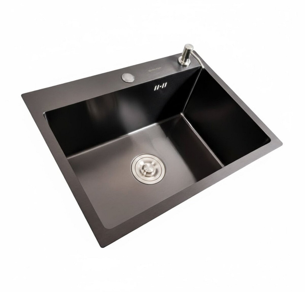 VALESO Кухонна мийка 58*43 PVD чорна VALESO Handmade (3,0/1,5) Коломыя - изображение 8