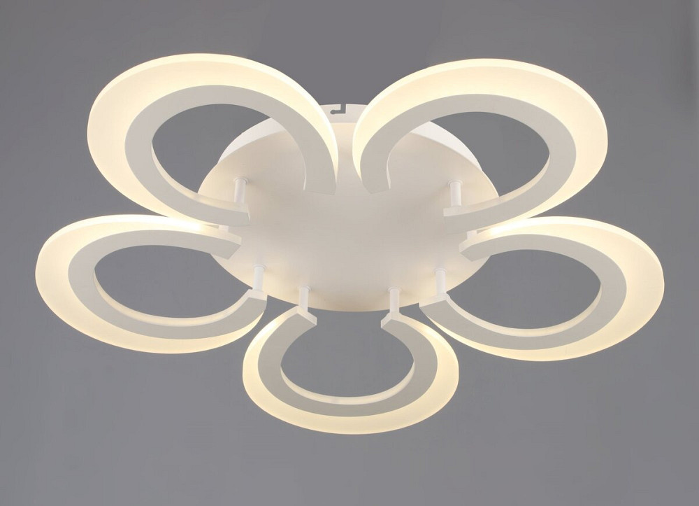 VALESO Люстра стельова світлодіодна VALESO 5 плафонів LED 35W Білий Сталь Акрил 3000K+6500K /5 Коломия - фото 1