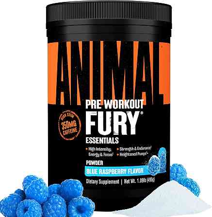 Передтренувальний комплекс Universal Nutrition Animal Fury 495 г, Blue Raspberry Луцьк