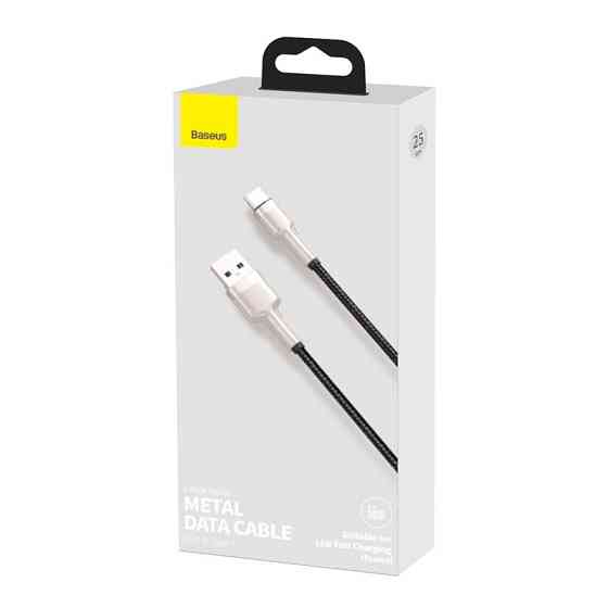 Кабель Baseus Cafule Series Metal Data Cable USB to Type-C 66W 0.25m Black Одеса