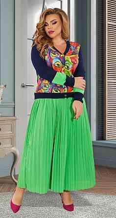 Костюм зі спідницею в складку плісе великого розміру (50) Київ