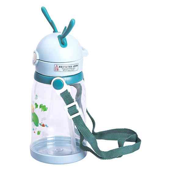 Детская бутылка для воды 550 мл с трубочкой и ремешком Киев