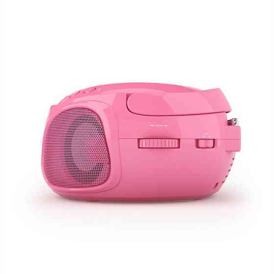 Roadie CD Boombox FM Radio Light Show CD-плеєр Bluetooth 5.0 Рожевий (Німеччина, читати опис) Рівне