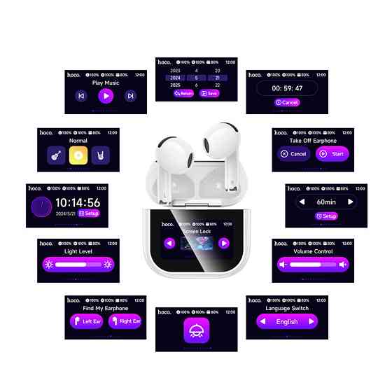 Бездротові навушники HOCO EW82 Sparkle true wireless touch screen BT headset White Київ