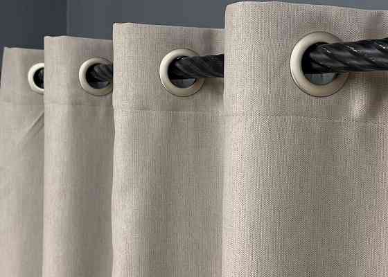 Комплект штор на люверсах VR-Textil Блэкаут двусторонний Scandi № 1905ш Тауп 150х250 см 2 шт (37-0300) Киев