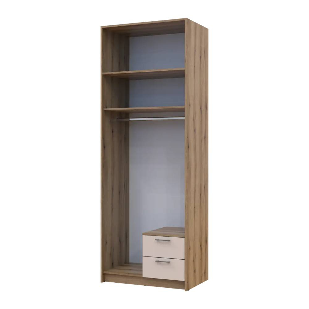 Шафа для одягу Doros Ронді з антресоллю Дуб Артизан/Кашемір 2ДСП 82х52х236 DRS-011666 (80737809) Львів - фото 3