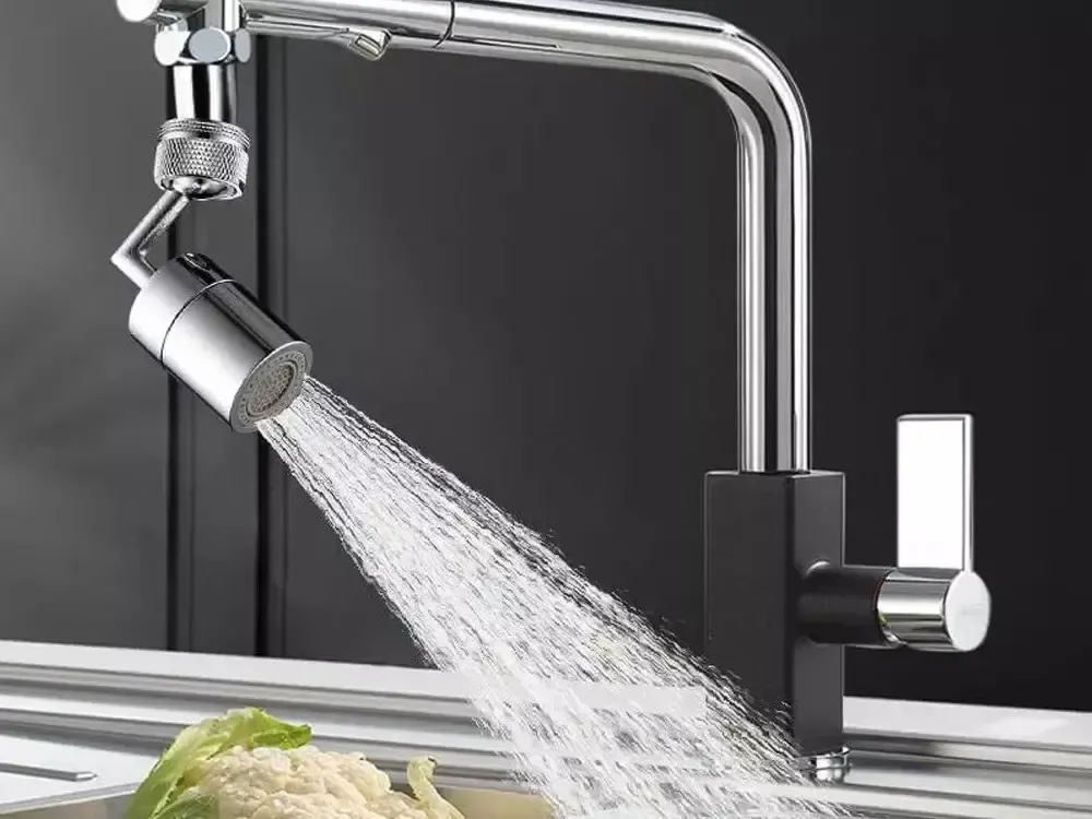 Насадка на кран Water для смесителя. Аэратор поворотная головка на 720 градусов с 2 режимами изогнутый вращающийся Коломия - фото 1