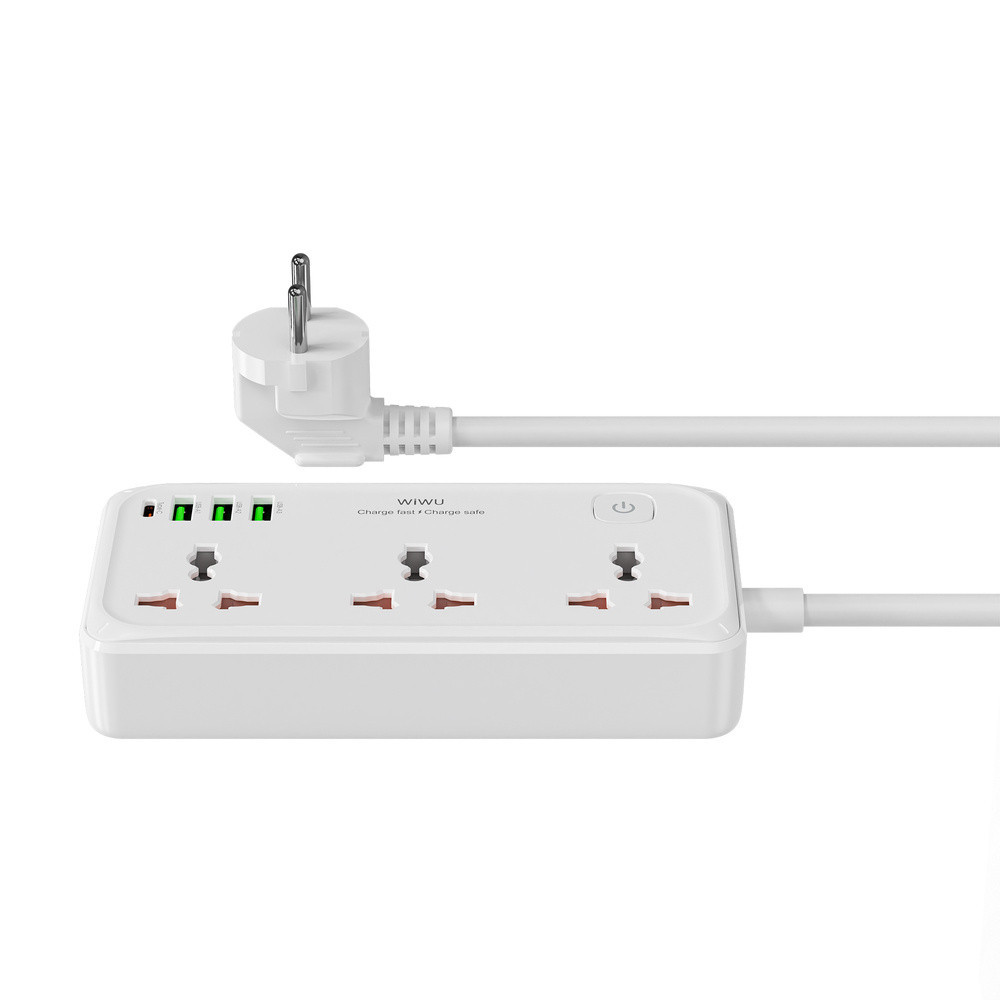 Сетевой удлинитель WIWU 30W Cube Multiple Function GaN Power Strip 1C3A+3 sockets Wi-S005 EU White Одесса - изображение 6