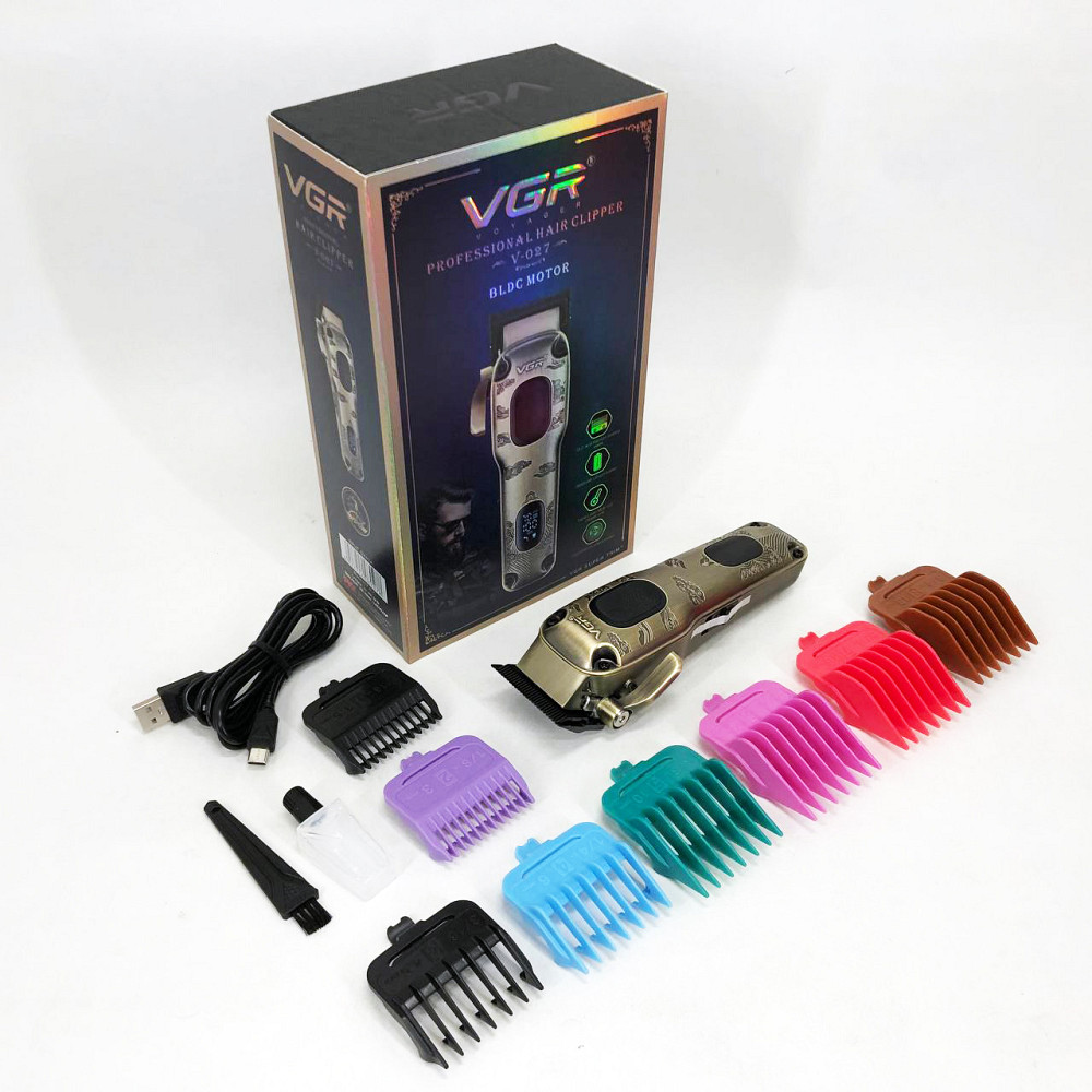 Профессиональный триммер с набором насадок VGR, Аккумуляторная машинка для стрижки волос с насадками CS-33 Львов - изображение 4