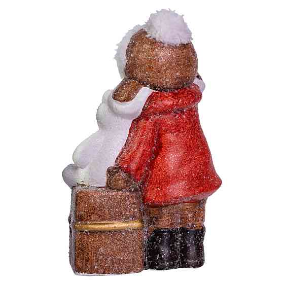 Yiwu Новорічна декоративна фігурка з підсвіткою 12×6×20 см Новорічний декор Дівчинка з подарунк Коломия