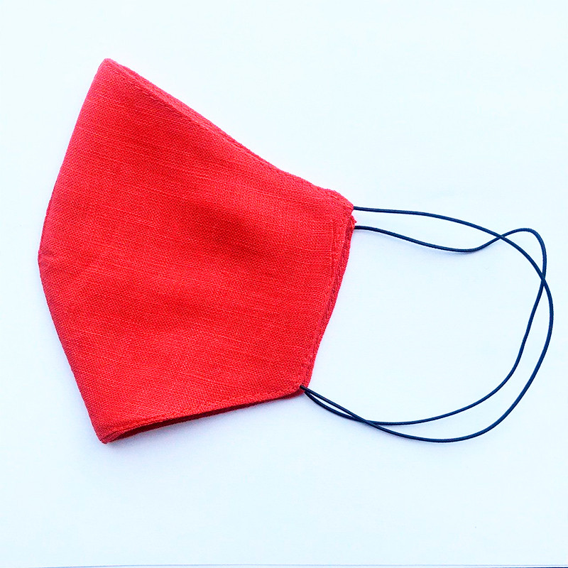 Маска защитная многоразовая из 100% ЛЬНА Размер M (Красный) Сумы - изображение 1