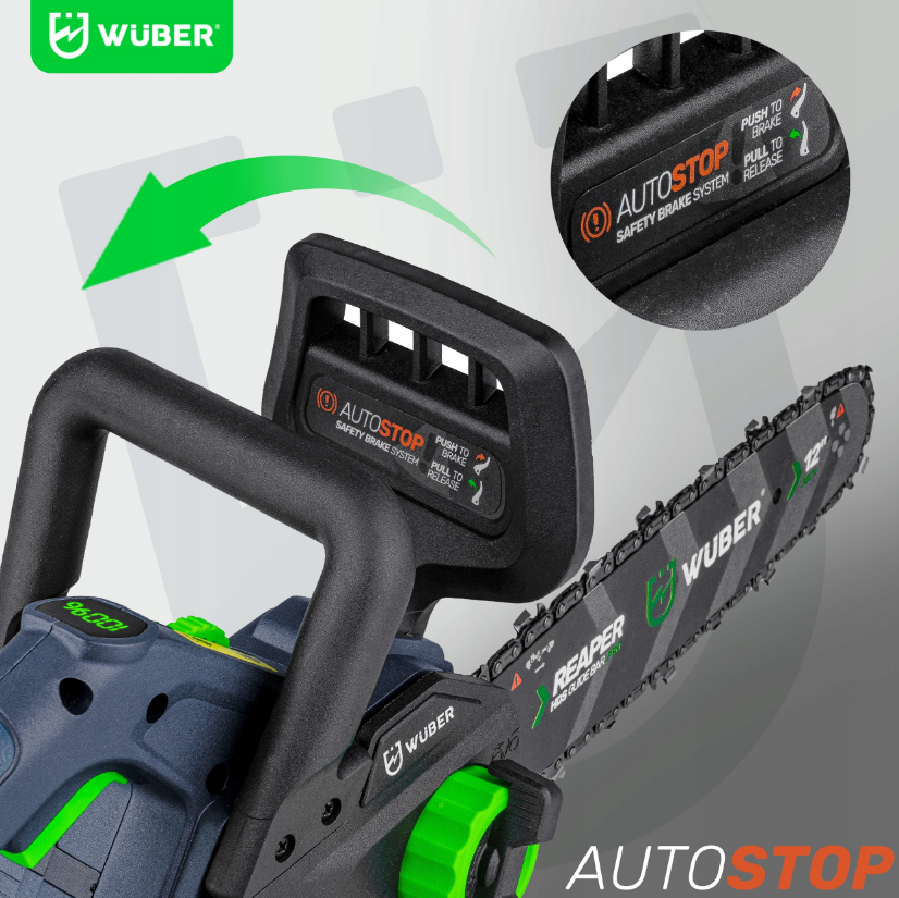 Аккумуляторная пила цепная + 2 аккумулятора 4Ач 20В + шина 30см Wuber (Польша) Киев - изображение 8