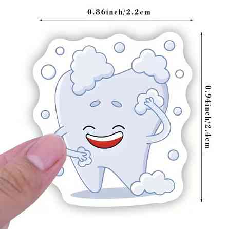 Стикеры зубчики – рулон 500 шт, милые наклейки для декора Киев