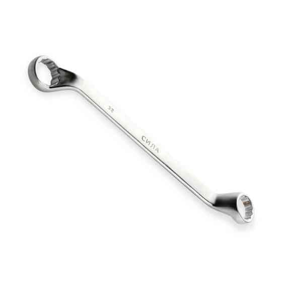 Ключ накидной изогнутый 30х32 мм CrV satine Мукачево
