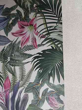 Шпалери вінілові Grandeco One roll one motif 1.59x2.8 панно гілки квіти червоні зелені Київ