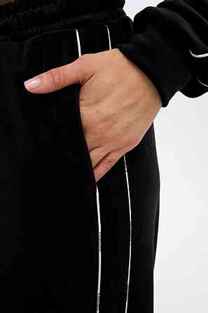 Жіночий прогулянковий велюровий костюм-двійка Чорний, 48/52 Одеса