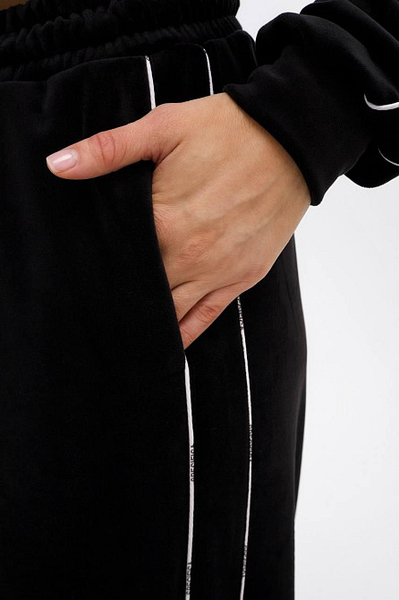 Жіночий прогулянковий велюровий костюм-двійка Чорний, 48/52 Одеса - фото 5