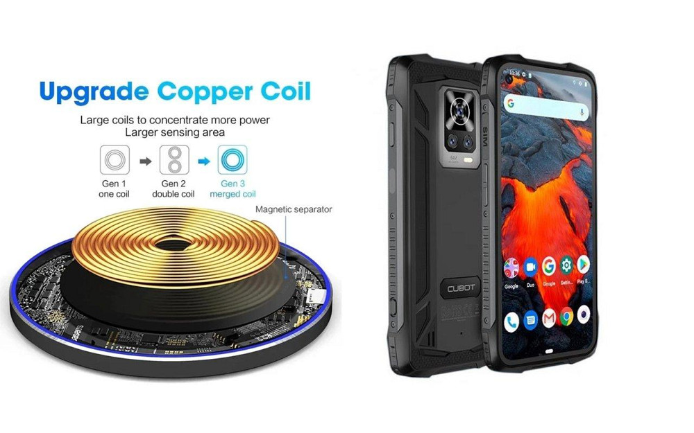 Бездротовий зарядний пристрій Copper до 30W для Doogee S68 Pro, USB-C, LED Київ - фото 2