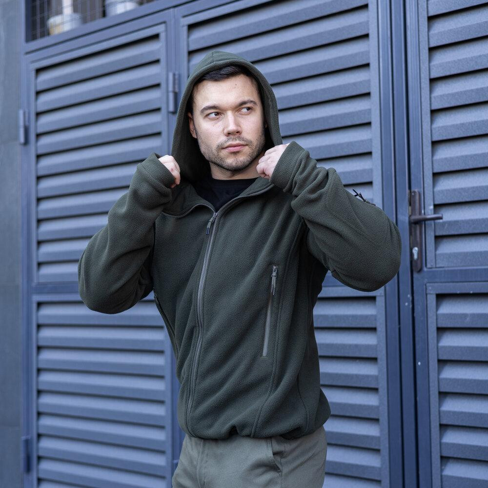 Чоловіча толстовка флісова на блискавці Pobedov Explorer хакі Київ - фото 6
