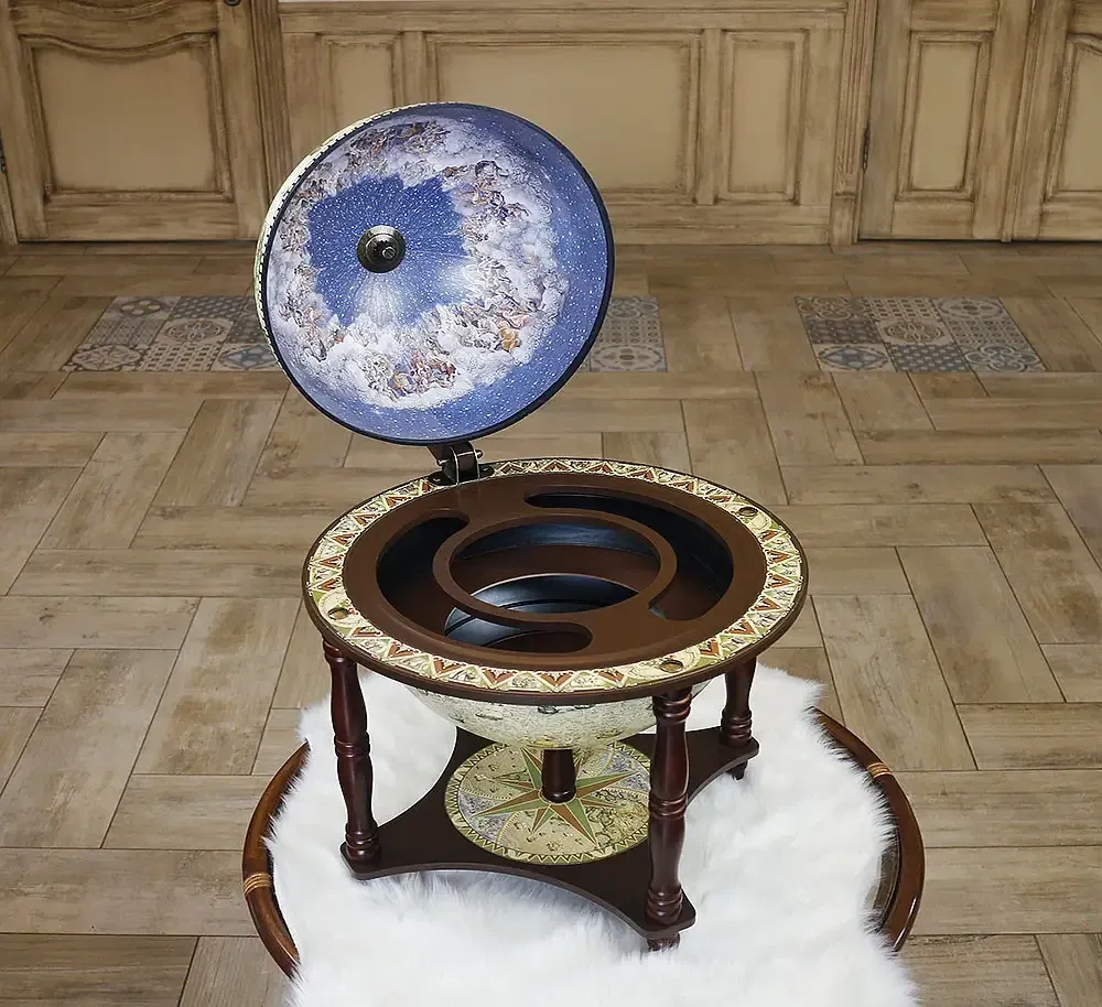 Глобус бар настільний на 4-х ніжках Карта світу новий дизайн кремовий сфера 33 см Гранд Презент mastersem Київ - фото 3