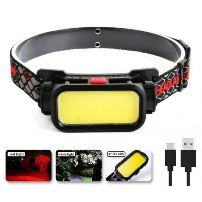 Налобний ліхтар BL-008 Bailong з COB діодом, білим і червоним світлом, 2 режими, до 2 годин роботи Одеса - фото 12