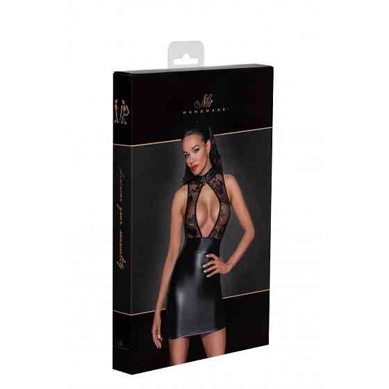Сукня вінілова Noir Handmade Short dress with powerwetlook skirt and tulle top S Sex Aura Київ