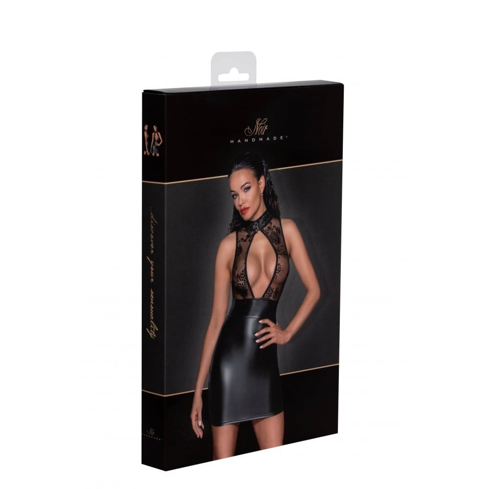 Сукня вінілова Noir Handmade Short dress with powerwetlook skirt and tulle top S Sex Aura Київ - фото 6