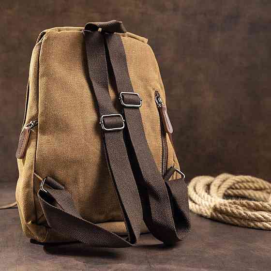 Компактний жіночий текстильний рюкзак Коричневий (Vintage) Київ