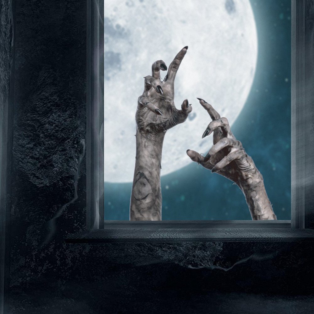 Наклейки для Хэллоуин Руки 20 на 30 см серый Киев - изображение 1