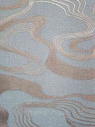 Обои виниловые на флизелине Marburg Kumano 1.06х10 абстракция волны структурные золотистые на бирюзовом 34588 Киев