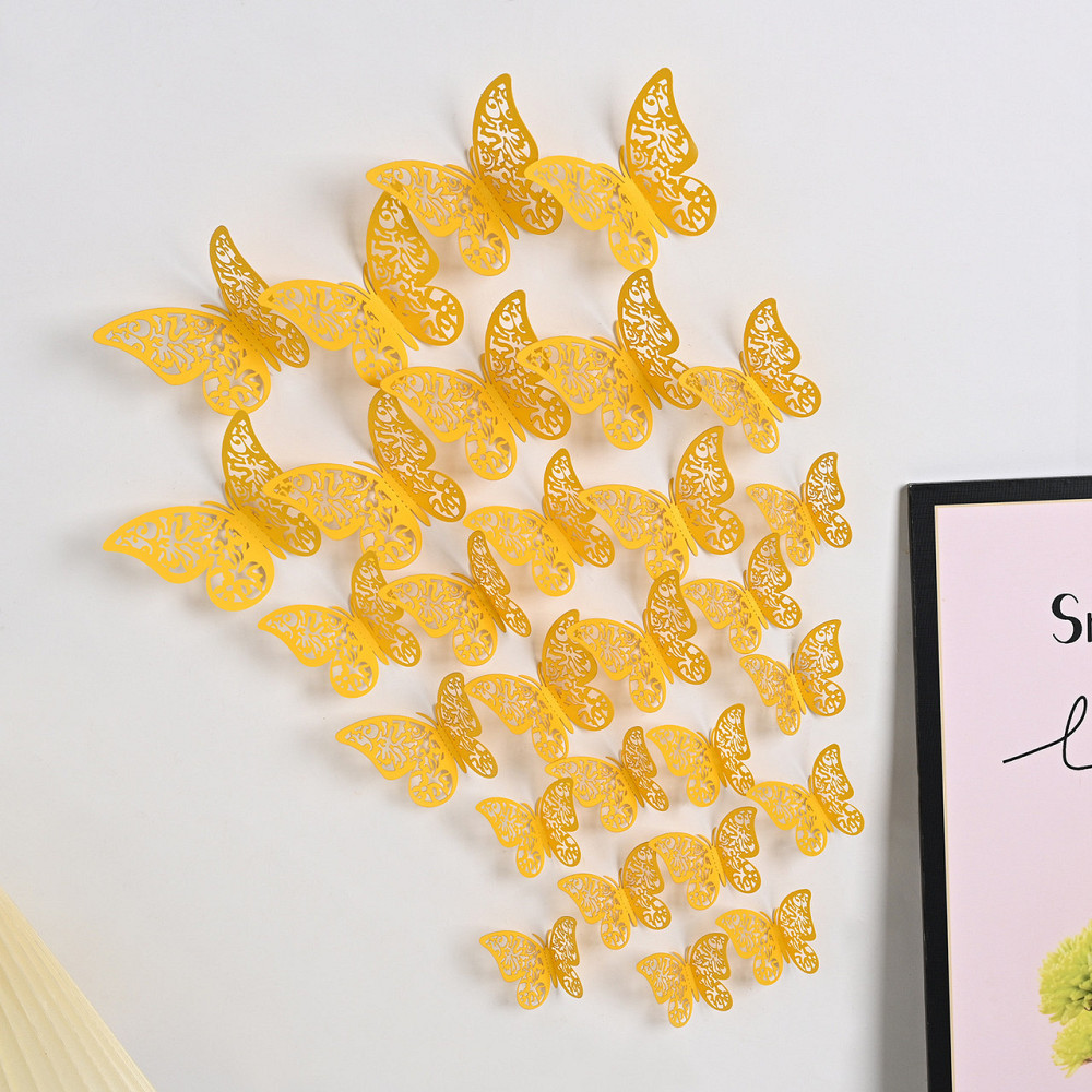 Бабочки интерьерные на стену 12 штук желтый Киев - изображение 1