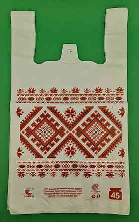 Пакет майка полиэтиленовая 34*58 Вышиванка (5цветов) Комсерв (100 шт) Харьков