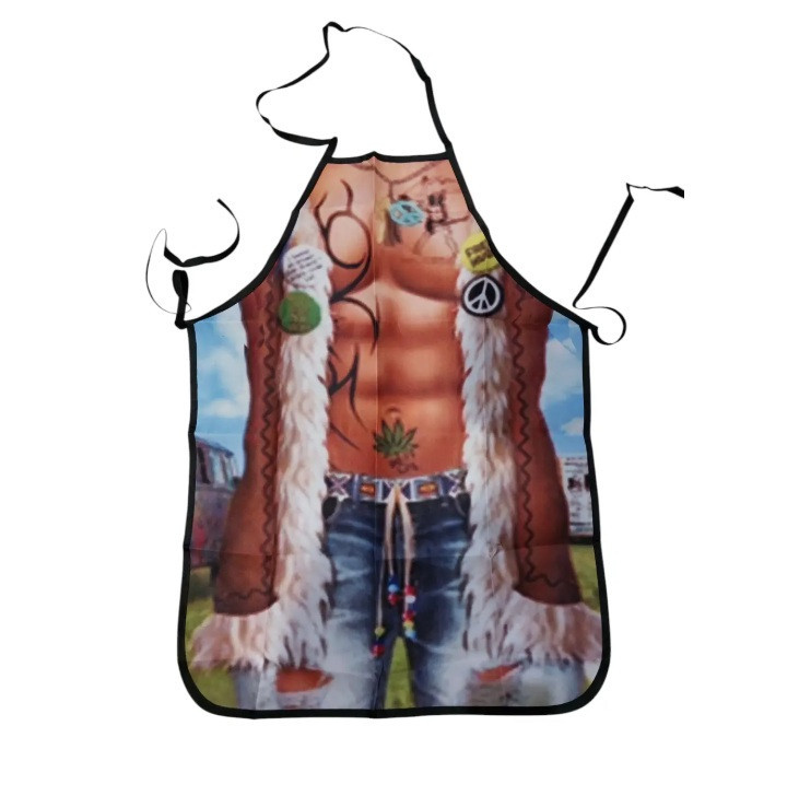 Фартук с приколом мужской кухонный с принтом мускулистого торса в стиле хиппи Киев - изображение 4