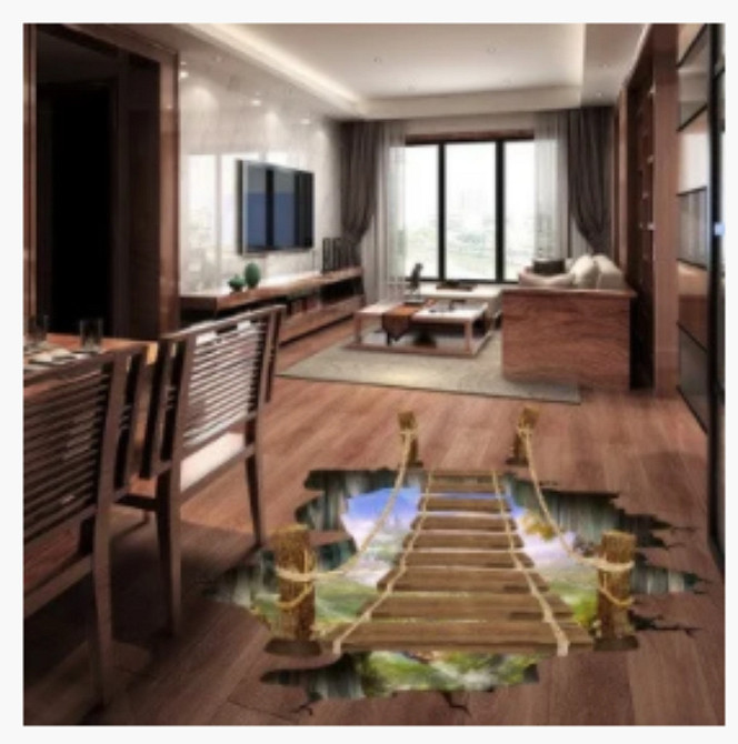 Декоративная наклейка Деревянный мост 3D Киев - изображение 1