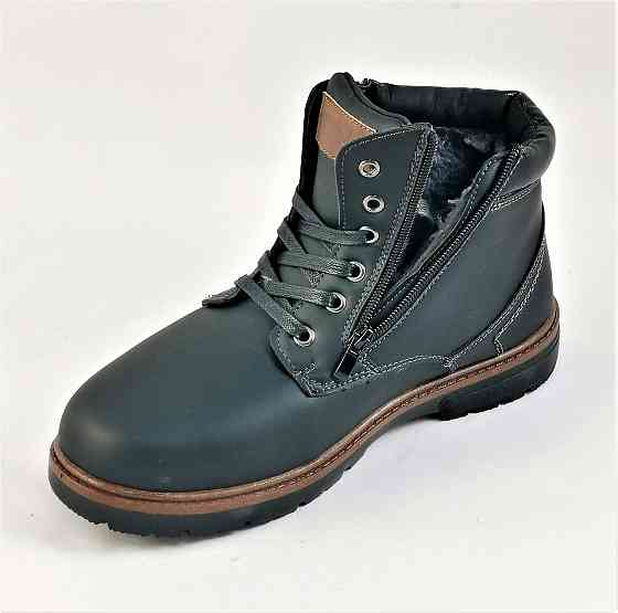 Ботинки ЗИМНИЕ Мужские Черные Кроссовки с МЕХОМ на Замке с Молнией (размеры: 41,42,43,44) - 204-2 Днепр