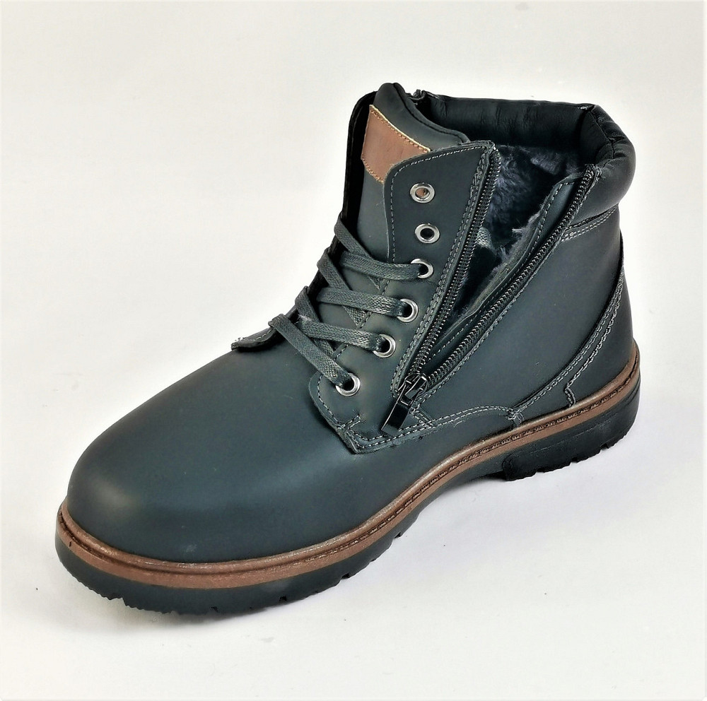 Черевики ЗИМНІ Чоловічі Чорні Кросівки з МЕХОМ на замку з блискавкою (розміри: 41,42,43, 44) — 204-2 Дніпро - фото 3