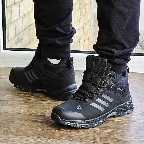 Зимові Кросівки Adidas Climaproof з МЕХОМ Чорні Чоловічі Черні Черні Черні Черевики Адідас (розміри: 42) - 59-4 Дніпро