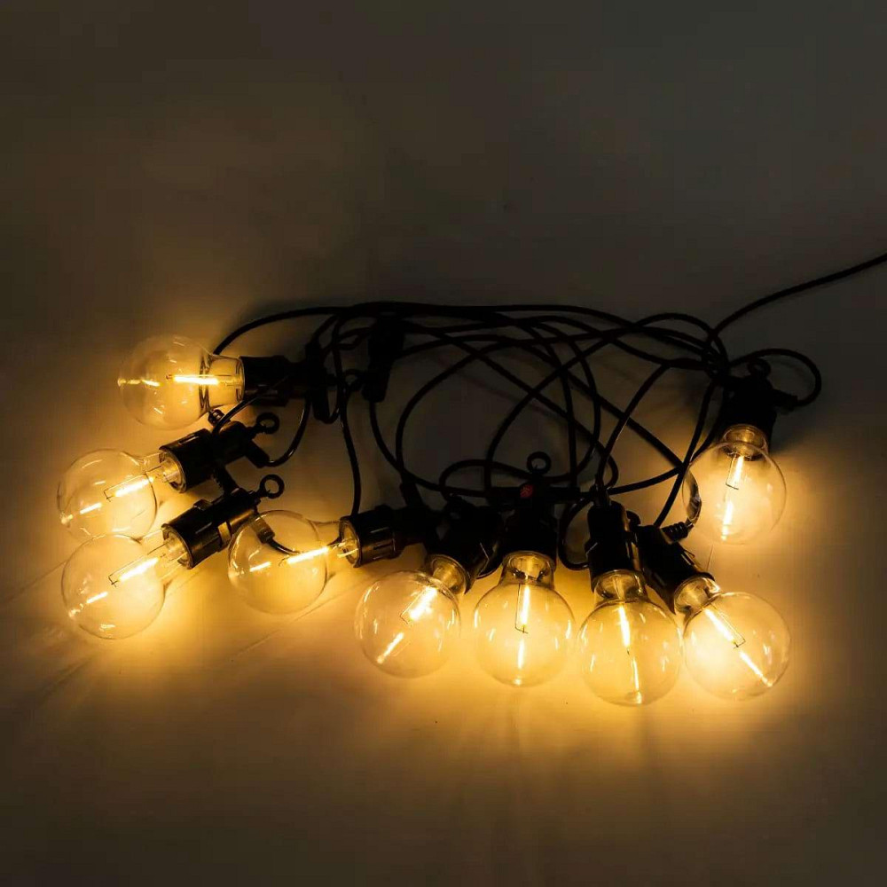 Ретро вулична гирлянда з 10 жовтими LED лампами, 5 м Київ - фото 3