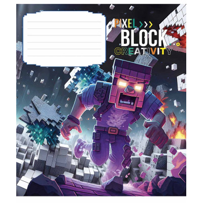 Тетрадь Школярик Pixel Block 12 листов линия (012-3407L) Винница - изображение 2