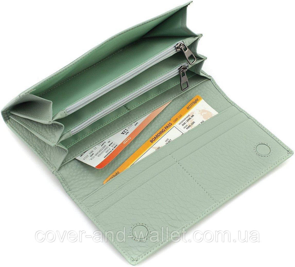 Красивий жіночий гаманець фісташкового кольору з натуральної шкіри Marco Coverna W 002 Київ - фото 6