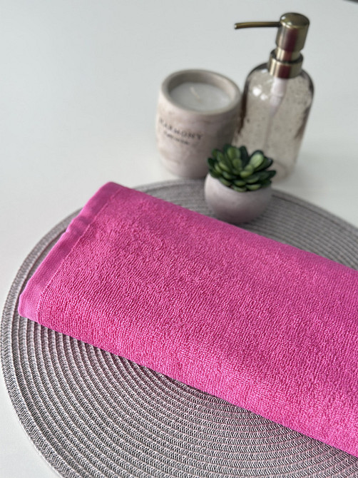 Полотенце махровое Ideal Textile 50х90 см однотонное 400 г/м2 (56860342) Рожевий 1 шт Черновцы - изображение 6