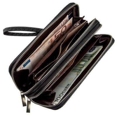 Кошелек Kivi Из зернистой экокожи Черный (19045) Винница - изображение 3