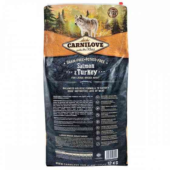 Сухий корм Carnilove Salmon & Turkey для дорослих собак великих порід, лосось та індичка, 12 кг Вінниця