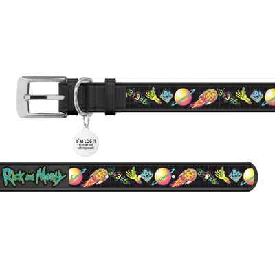 Нашийник для тварин WAUDOG Design з QR паспортом "Рік та Морті 3" Ш 35 мм Д 46-59 см чорний (3606-0282-01) Вінниця