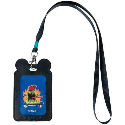 Бейдж Kite вертикальный на шнурке, черный (K24-296-3) Винница