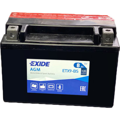 Аккумулятор автомобильный EXIDE AGM 8Ah (+/-) (120EN) (ETX9-BS) Винница - изображение 1